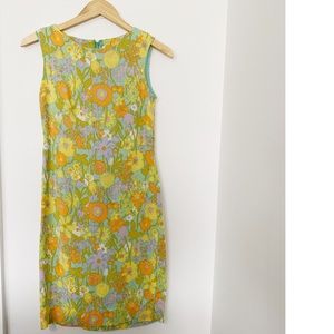 Vintage Pastel Floral Print Shift Dress
